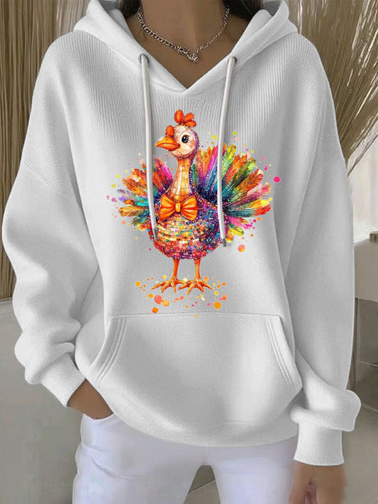 Women's Thanksgiving Print Casual Hoodie