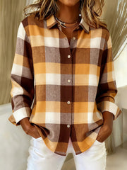 Women's Autumn Thanksgiving Plaid Print Shirts