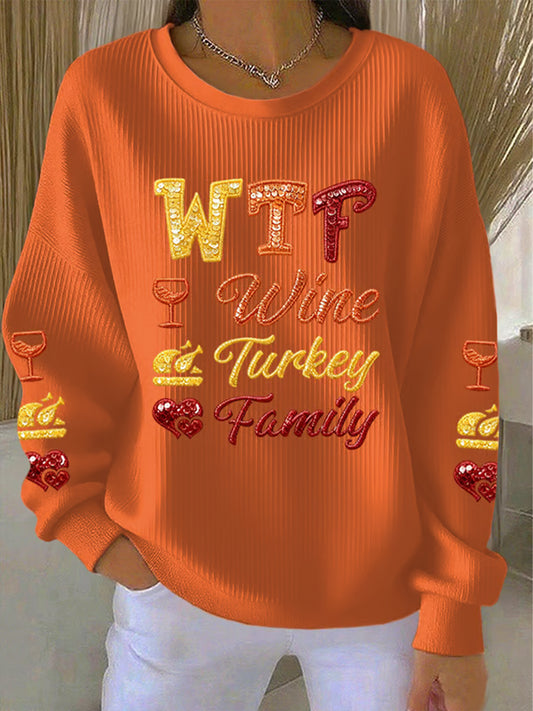 Women's Thanksgiving Print Casual Sweatshirt