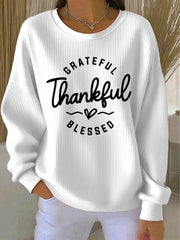 Women's Thanksgiving Print Casual Sweatshirt