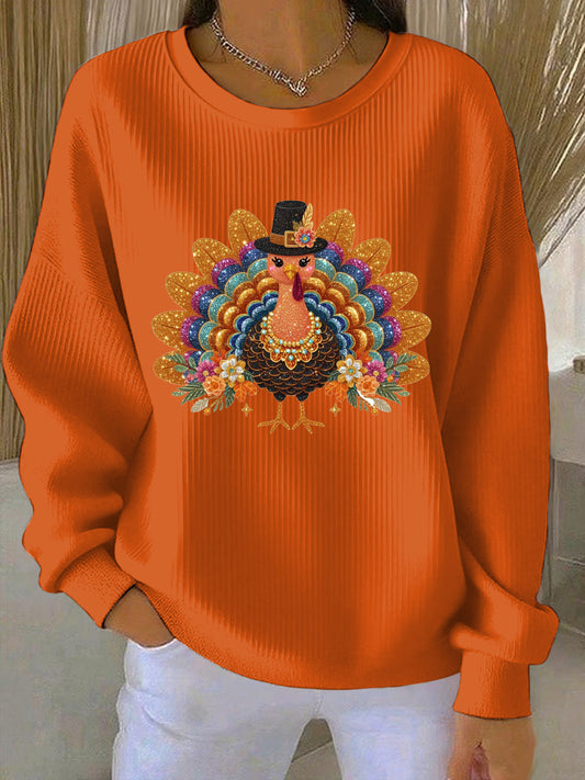 Women's Thanksgiving Print Casual Sweatshirt