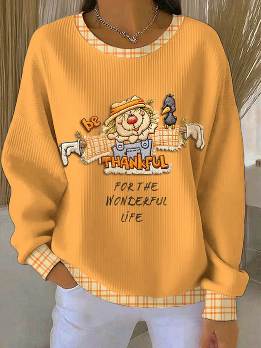 Women's Autumn Creative Thanksgiving Print Casual Sweatshirt