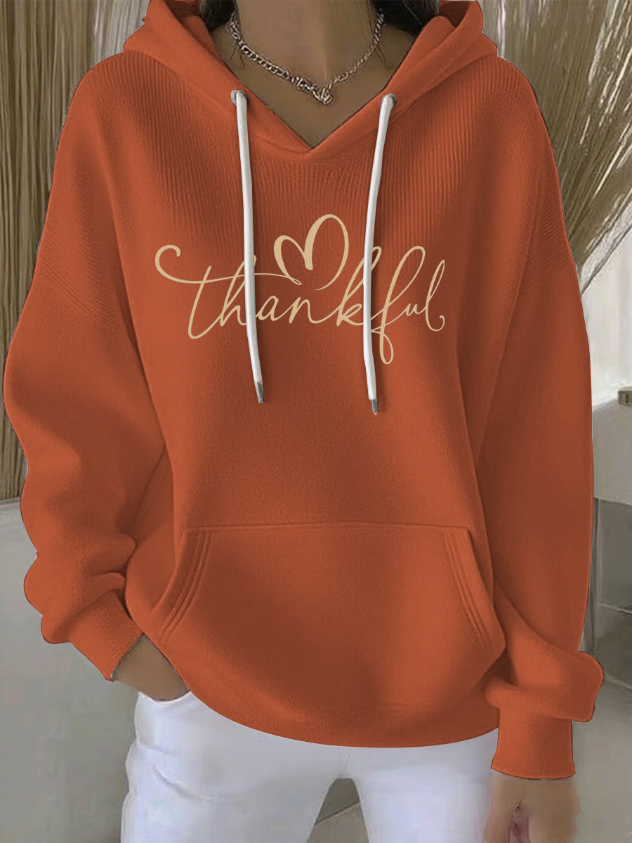 Women's Thanksgiving Print Casual Hoodie