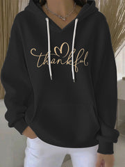 Women's Thanksgiving Print Casual Hoodie