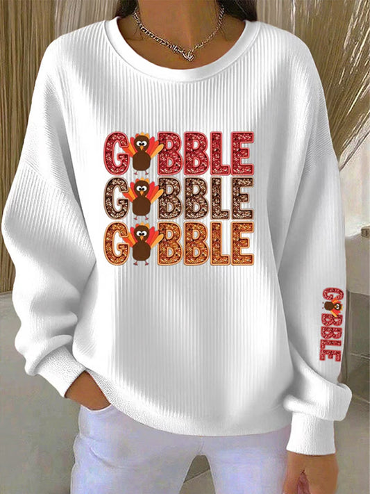 Women's Thanksgiving Print Casual Sweatshirt