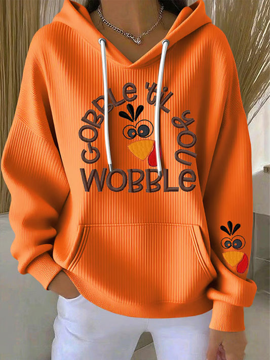 Women's Thanksgiving Print Casual Hoodie