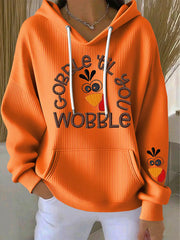 Women's Thanksgiving Print Casual Hoodie