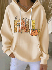 Women's Thanksgiving Print Casual Hoodie
