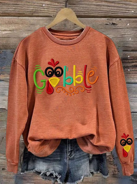 Women's Thanksgiving print Regular Sweatshirt