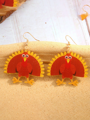 Thanksgiving earrings with open tail turkey acrylic earrings