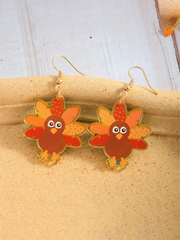 Thanksgiving earrings with open tail turkey acrylic earrings
