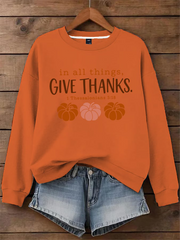 Women's Thanksgiving Blessing Printed Sweatshirt