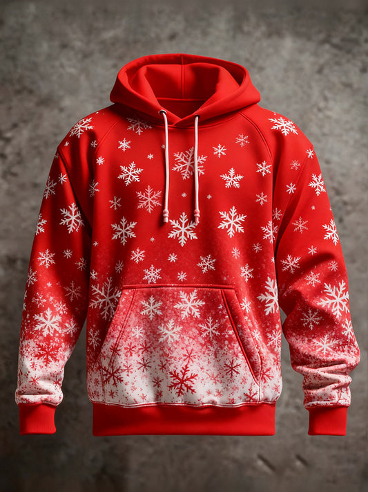Men's Retro Christmas Printed Hoodie