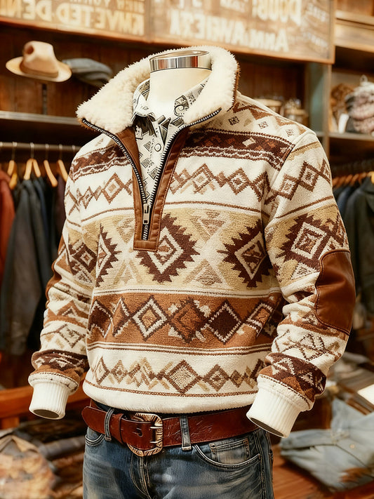 Men's Vintage Western Printed Casual Sweatshirt