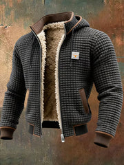 Men's Retro Textured Warm Multi-pocket Outdoor Jacket