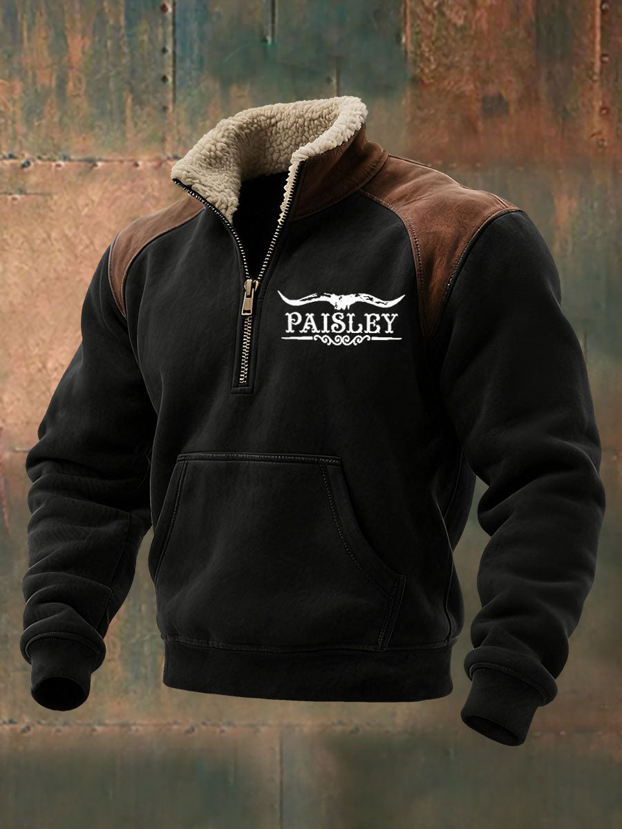 Men's Vintage Western Paisley Printed Casual Sweatshirt