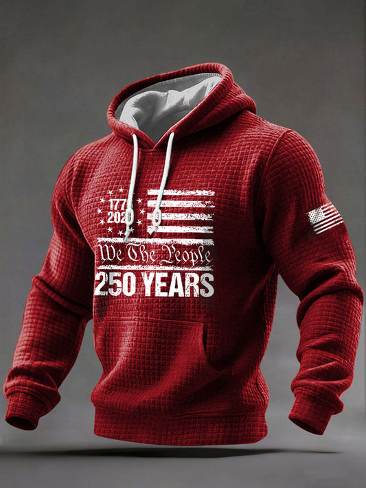 Men's  250 Years Printed Casual Hoodie