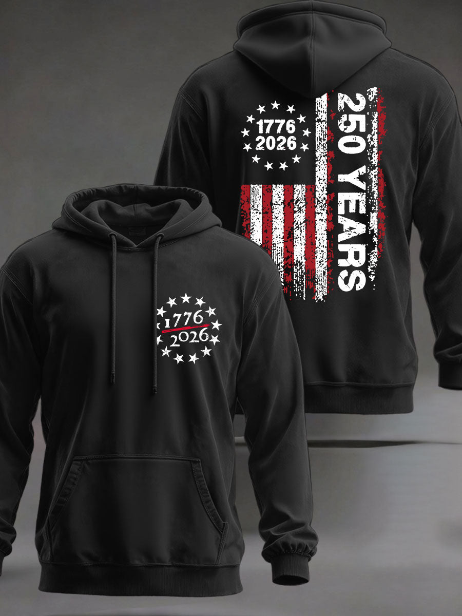 Men's  250 Years Printed Casual Hoodie