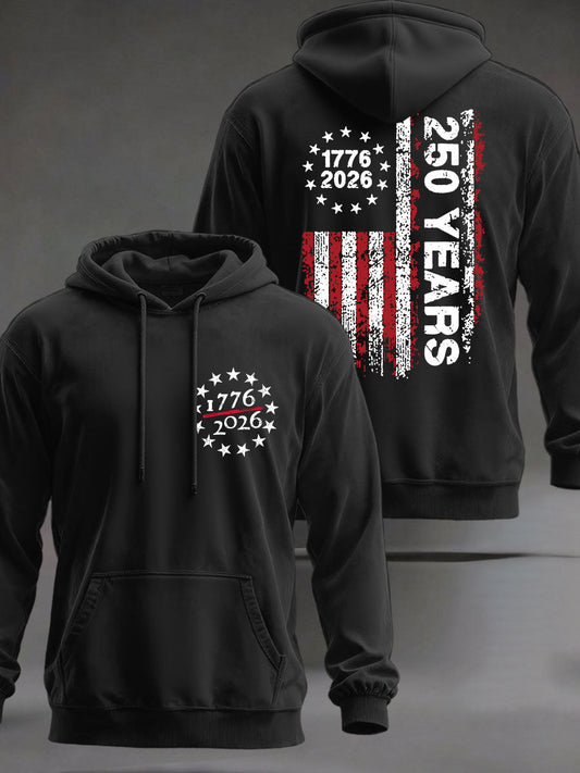 Men's  250 Years Printed Casual Hoodie