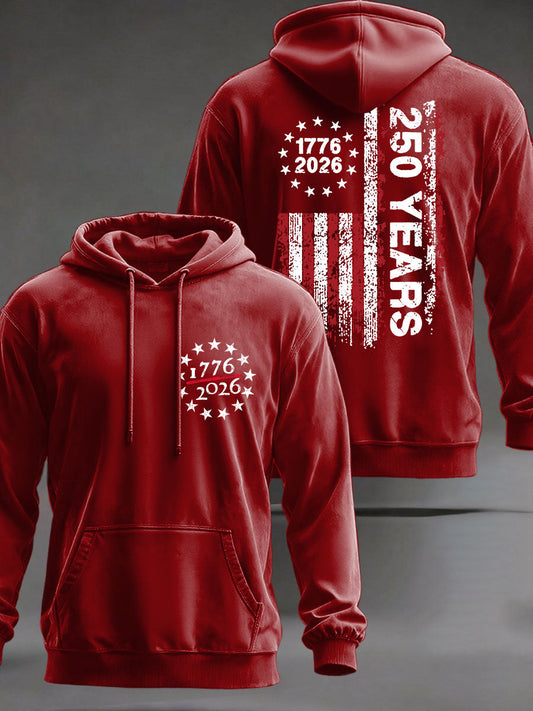 Men's  250 Years Printed Casual Hoodie