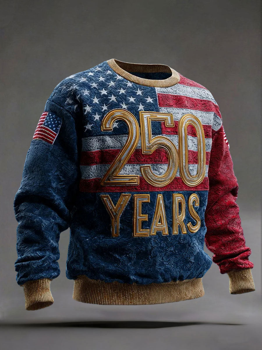 Men's  250th Anniversary Printed Casual Sweatshirt