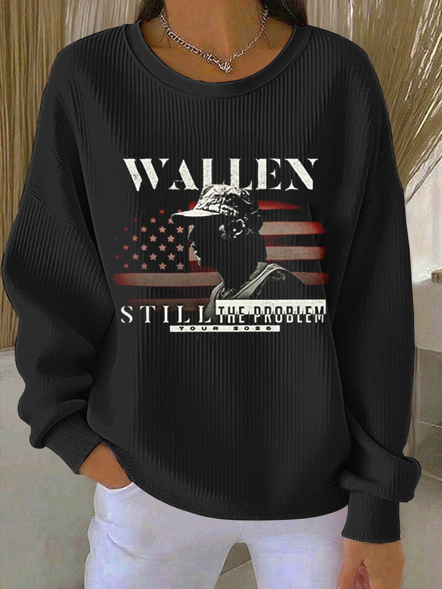 Women's Still The Problem Ribbed Round-Neck Sweatshirt