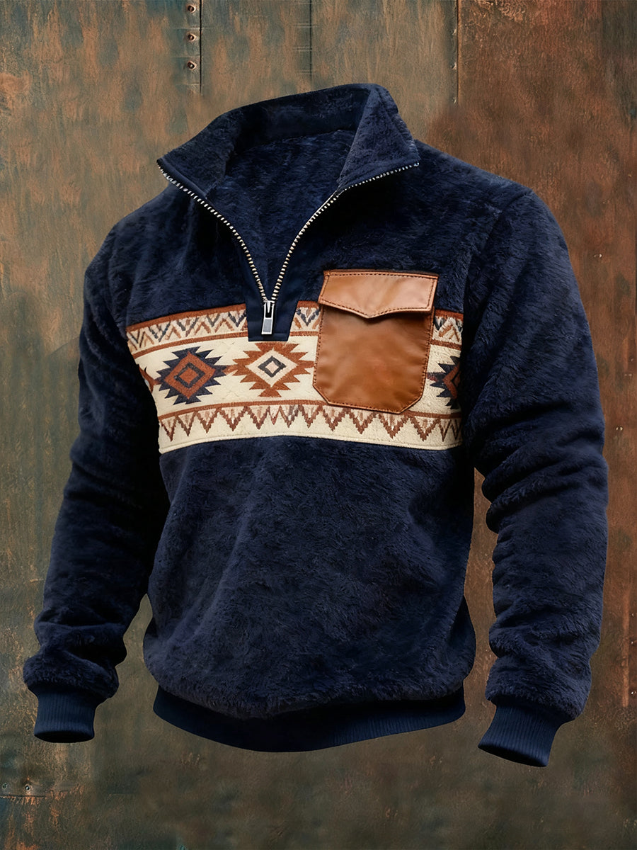 Men's Flannel Zipper Pullover