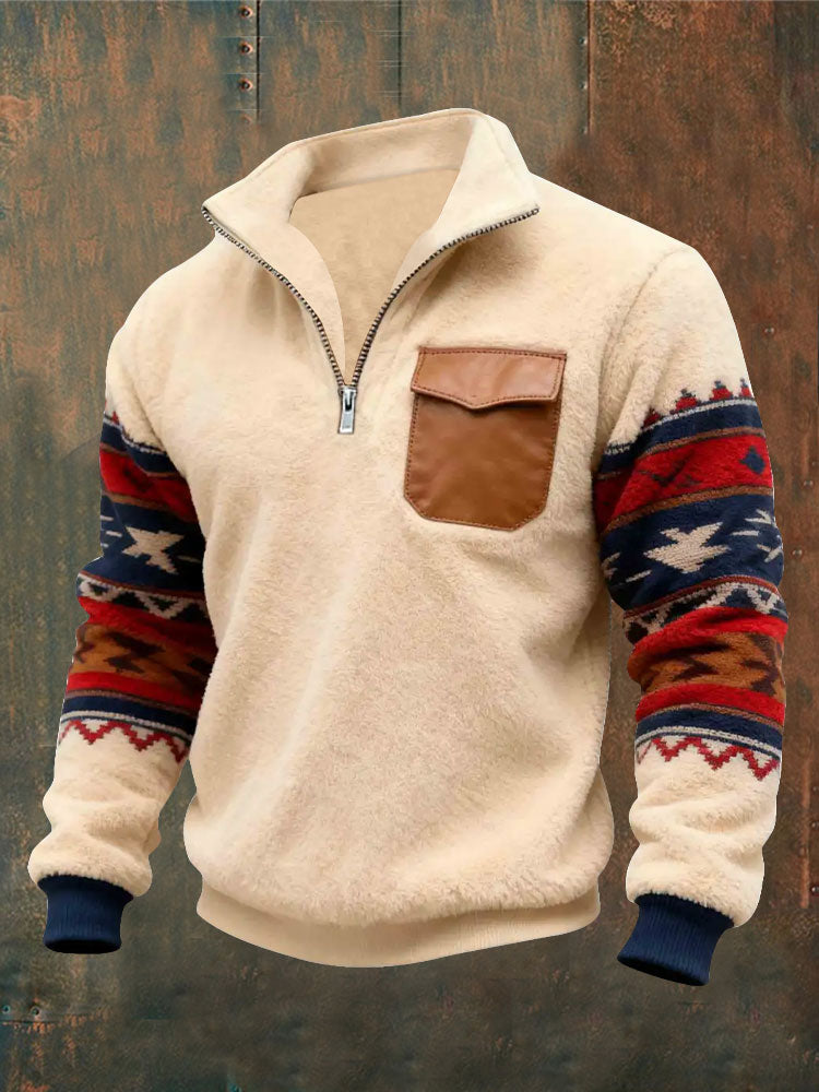 Men's Flannel Zipper Pullover