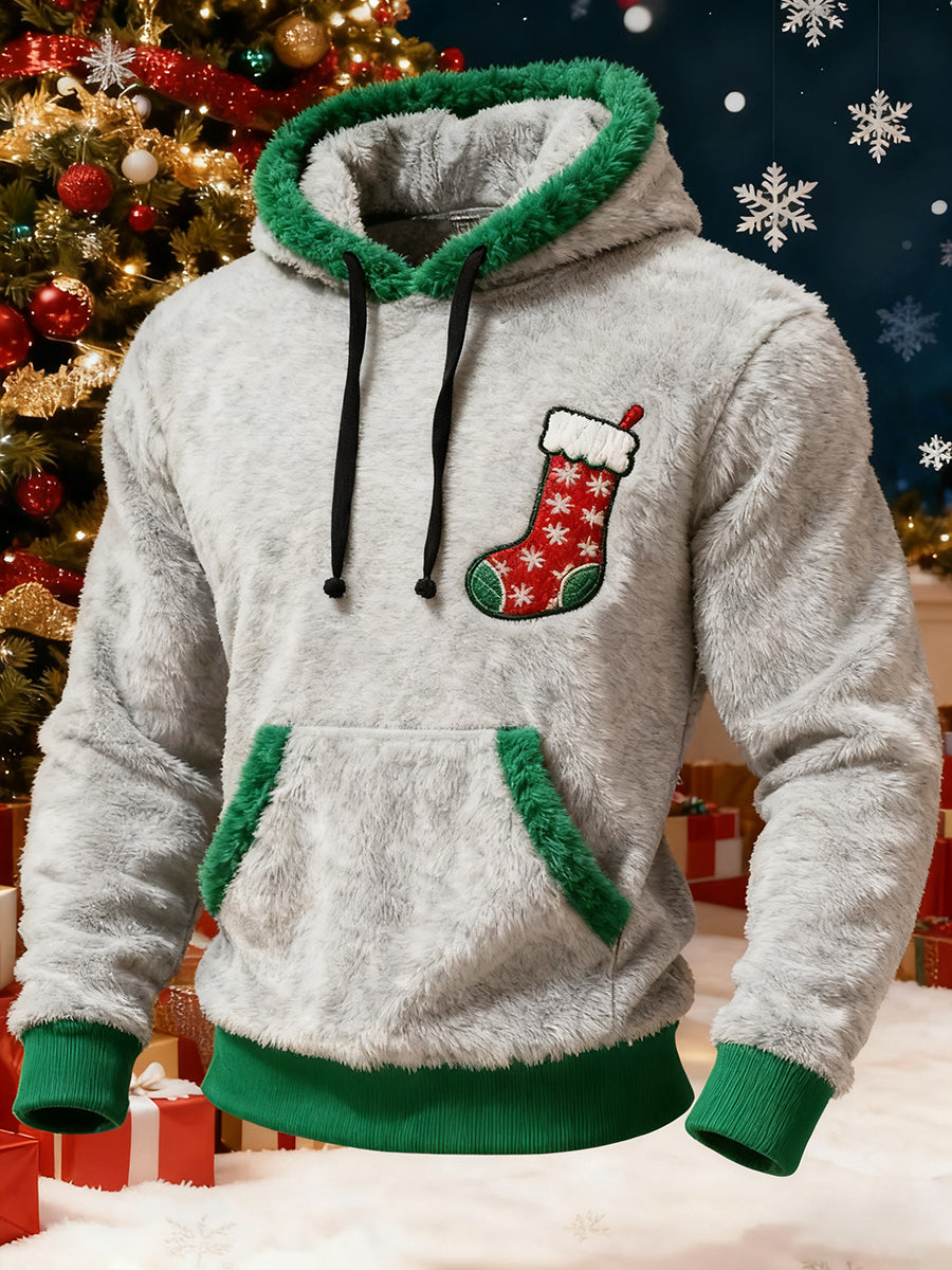 Men's Christmas Art  Flannel Hoodie