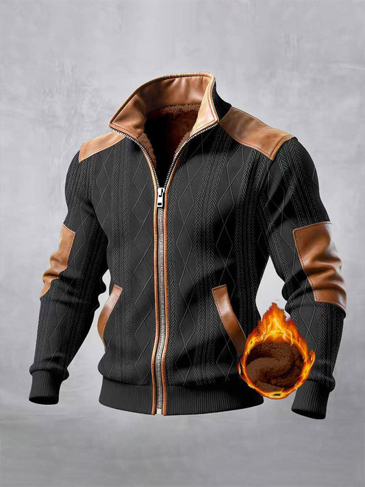 Men's Retro Textured Warm Outdoor Jacket