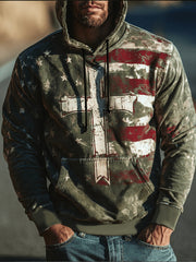 Men's Flag Cross Standard Fit Hoodie