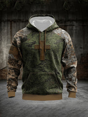 Men's Cross Camouflage Hoodie With Pockets