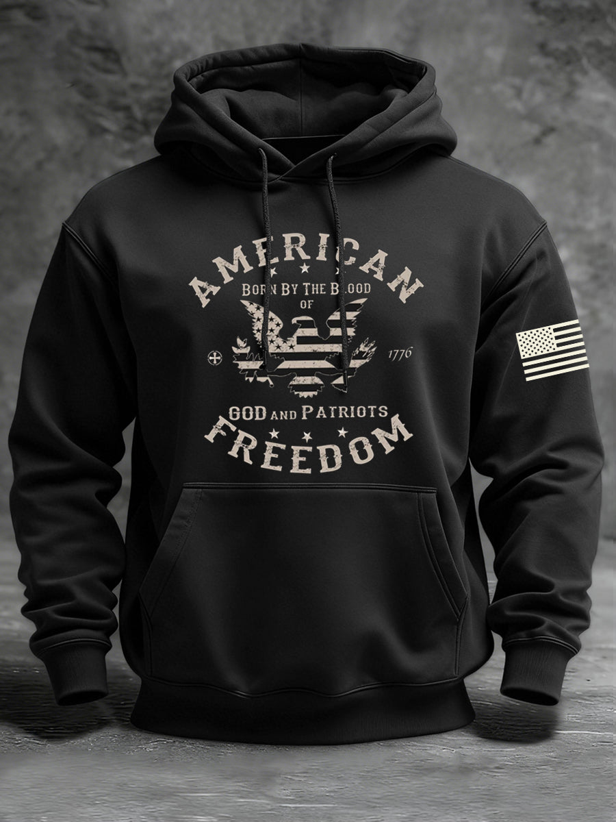 Men's American Freedom Born By The Blood Eagle Patriotic Hoodie