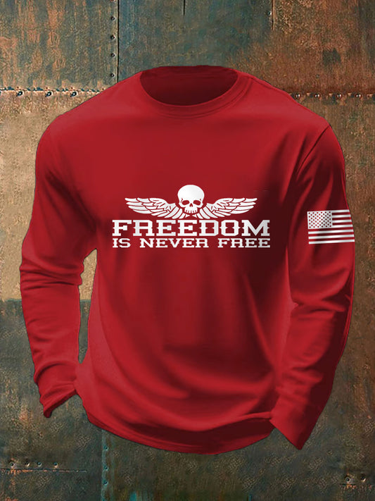 Men's Freedom Is Never Free Print Long Sleeve T-Shirt