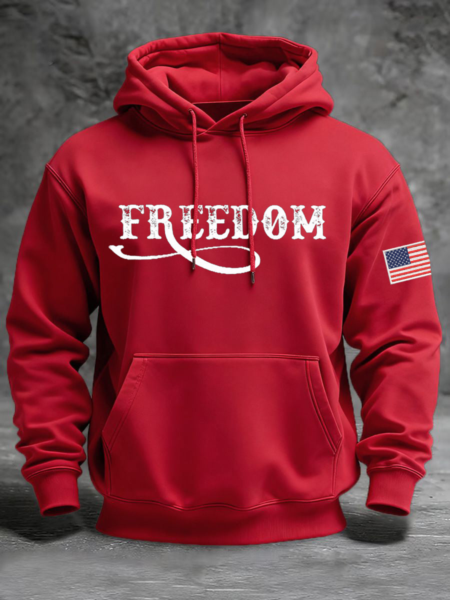 Men's Freedom Flag  Hooded Sweatshirt