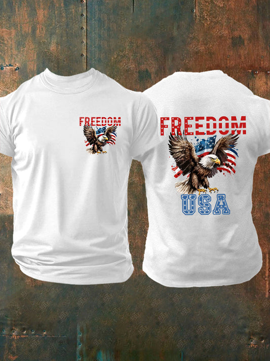 Men's Freedom Of America Flag Short Sleeve T-shirt
