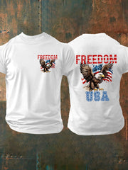 Men's Freedom Of America Flag Short Sleeve T-shirt