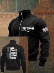 Men's Freedom Flag  Zip-up Hoodie