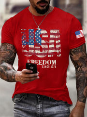 Men's Freedom Of America Flag Short Sleeve T-shirt