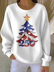 Women's  Anniversary Christmas Tree Print Casual Top
