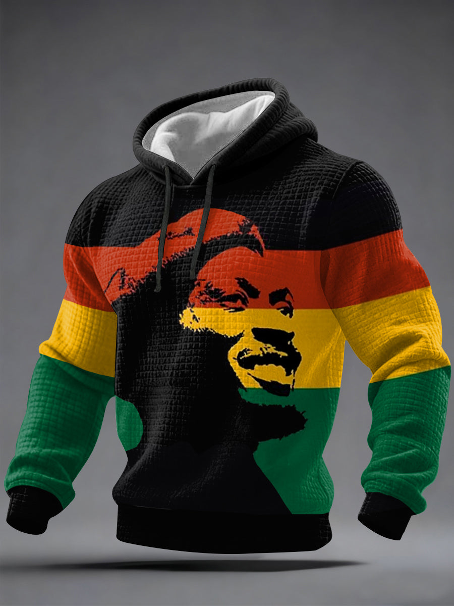 Men's The Legendary Jimmy Cliff Print Commemorative Checkered Hoodie