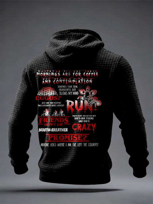 Men's TV Series Inspired Checkered Cotton Hoodie