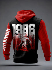 Men's Stranger Things Inspired Checkered Cotton Hoodie