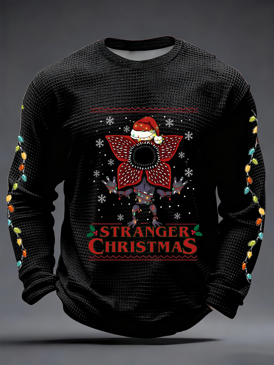 Men's Stranger Christmas Waffle Long Sleeve T-Shirt