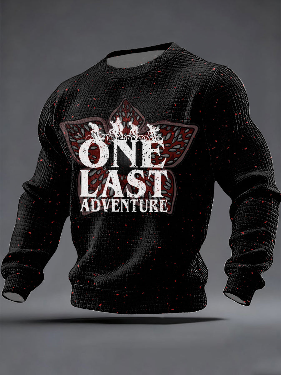 Men's Stranger Things Inspired Waffle Long Sleeved Casual Sweater