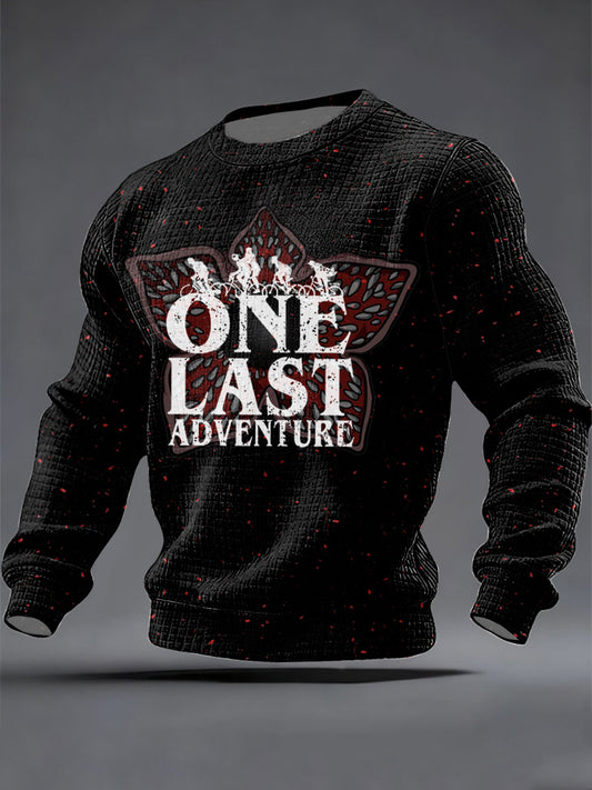 Men's Stranger Things Inspired Waffle Long Sleeved Casual Sweater