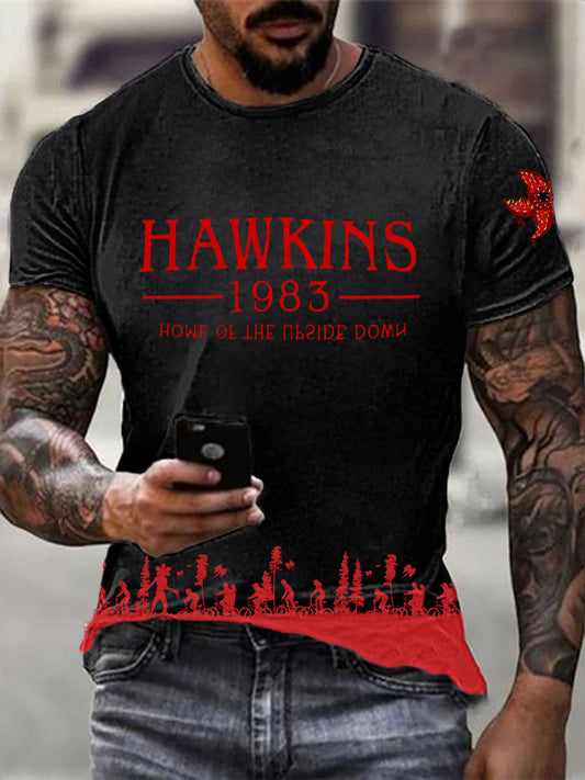 Men's Hawkins Home Of The Upside Down Short Sleeves T-shirt