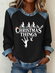 Women's Stranger Things Pattern Patchwork Art Sweatshirt