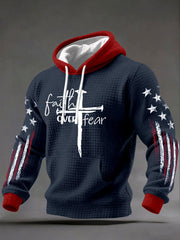 Men's Cross Print Casual Hoodie