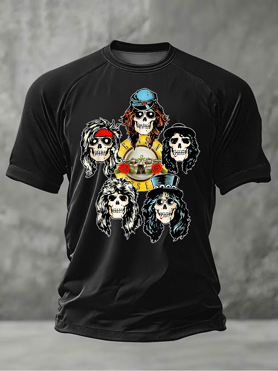 Men's Rock Print Short Sleeves T-shirt